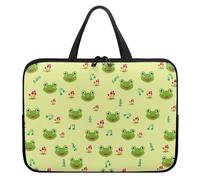 Surwin Sacoche pour Ordinateur Portable Porte-Documents Sacs Main, Impression 3D Sac D'ordinateur Portable pour 10-17" Ordinateur Portable Ordinateur Portable Sacs (15",Grenouille)