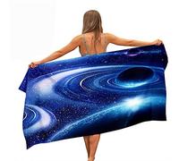 Surwin Serviette de Plage en Microfibre Anti Sable, 3D Étoilé Galaxie Imprimé Couverture de Voyage à Séchage Rapide Absorbant Légère Portable pour Été Natation (Planète Bleue,150x180cm)