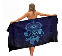 Surwin Serviette de Plage en Microfibre Anti Sable, Capteur de Reve Imprimé Grande Couverture de Voyage à Séchage Rapide Absorbant Légère pour Été Plage Natation (Attrape-rêves Bleu,70x150cm)