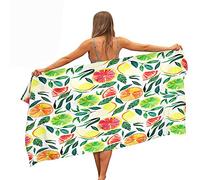 Surwin Serviette de Plage en Microfibre Anti Sable, Grande Taille Couverture de Voyage à Séchage Rapide Super Absorbant Légère Portable pour Plage Natation SPOR (Pamplemousse,80x180cm)