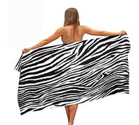 Surwin Serviette de Plage en Microfibre Anti Sable, Grande Taille Couverture de Voyage à Séchage Rapide Super Absorbant Légère Portable pour Plage Natation SPOR (Motif de Zèbre Noir,80x160cm)