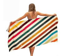 Surwin Serviette de Plage en Microfibre Anti Sable, Grande Taille Couverture de Voyage à Séchage Rapide Super Absorbant Légère Portable pour Plage, Rayures Impression (Rayures Multicolore,70x150cm)
