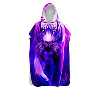 Surwin Serviette Poncho à Capuche Plage Adulte Poncho de Bain Surf en Microfibre Séchage Rapide Serviette à Changement Peignoir Piscine Robe pour Homme et Femme (lumière Violette,60x110cm)
