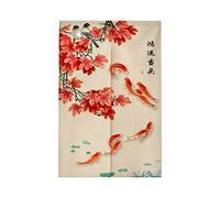 Surwin Style Chinoise Rideau de Porte Japonais Long Tapisserie Noren en Lin Fenêtre Rideaux Panneau Tenture Tapisserie Décoration pour Cuisine Chambre Décoration de Maison (85x180cm,Feuille d'érable)