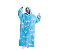 Surwin Sweat à Capuche Surdimensionné Femme Homme Dessin Animé Extra Long Couverture à Capuche avec Poche Chaude et Doux Sherpa Couverture Plaid Polaire Sweat pour Adulte Adolescents Enfant