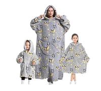 Surwin Sweat à Capuche Surdimensionné Femme Homme Extra Long Couverture à Capuche avec Poche Chaude et Doux Animaux Kawaii Sherpa Couverture Plaid Polaire Sweat pour Adulte Adolescents Enfant