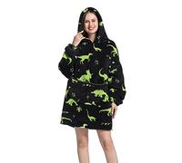Surwin Sweat à Capuche Surdimensionné Imprimer Animaux Femme Long Chaude et Doux en Polaire Confortable Couverture à Capuche Portable avec Poche pour Adulte Homme
