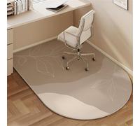 Surwin Tapis Chaise de Bureau Arqué, Style Minimaliste Tapis de Protection de Sol pour Chaise de Bureau Gaming avec Fond en Caoutchouc Antidérapant pour Maison Chambre (Feuille,100x120cm)