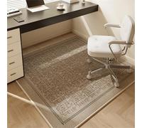 Surwin Tapis Chaise de Bureau, L'esthétique Européenne Antidérapant Tapis de Sol Bureau Tissu, Protection Sol Chaise Gaming pour Protection en Carrelage, Plancher de Bois (Marron,60x60cm)