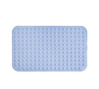 Surwin Tapis de Douche Antiderapant Bañera, Doux Tapis de Baignoire Antidérapant avec Trous de Drainage Ventouses Tapi de Bain de Massage en TPE pour Zones Humides (Bleu Clair,100x40cm)
