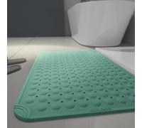 Surwin Tapis de Douche Antiderapant Bañera, TPE Doux Tapis de Baignoire Antidérapant avec Trous de Drainage Ventouses Tapi de Bain de Massage en TPE pour Zones Humides (Vert,80x120cm)