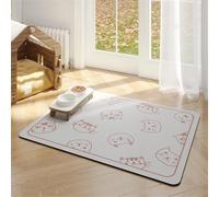 Surwin Tapis de Gamelle pour Chien Chat Absorbant à Séchage Rapide, Tapis de Nourriture Antidérapant pour Animaux avec Motif de Chaton Mignon, Tapis d'alimentation (Paradis des Chats 1,45x60cm)