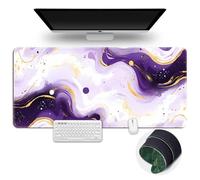 Surwin Tapis de Souris Gamer Marbre 3D avec Bords Surpiqués et Base en Caoutchouc Antidérapante Grand sous Main Bureau pour Clavier et Souris, Mouse Pad pour Gaming (300x800mm,Pourpre 11)