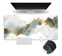 Surwin Tapis de Souris Gamer Marbre 3D avec Bords Surpiqués et Base en Caoutchouc Antidérapante Grand sous Main Bureau pour Clavier et Souris, Mouse Pad pour Gaming (300x700mm,Vert 9)