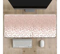 Surwin Tapis de Souris Gamer Marbre 3D avec Bords Surpiqués et Base en Caoutchouc Antidérapante Grand sous Main Bureau pour Clavier et Souris, Mouse Pad pour Gaming (Pois Roses,300x800mm)