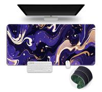 Surwin Tapis de Souris Gamer Marbre 3D avec Bords Surpiqués et Base en Caoutchouc Antidérapante Grand sous Main Bureau pour Clavier et Souris, Mouse Pad pour Gaming (500x1000mm,Pourpre 7)