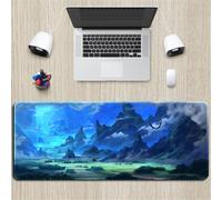 Surwin Tapis de Souris Gamer XXL, Grand sous Main Bureau pour Clavier et Souris, Canyon Impression Mouse Pad pour Gaming avec Bords Surpiqués et Base en Antidérapante (Bleu,700x300mm)