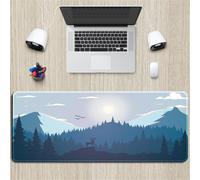 Surwin Tapis de Souris Gamer XXL, Grand sous Main Bureau pour Clavier et Souris, Canyon Impression Mouse Pad pour Gaming avec Bords Surpiqués et Base en Antidérapante (Cerf,800x300mm)