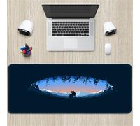 Surwin Tapis de Souris Gamer XXL, Grand sous Main Bureau pour Clavier et Souris, Canyon Impression Mouse Pad pour Gaming avec Bords Surpiqués et Base en Antidérapante (Loup 2,600x300mm)