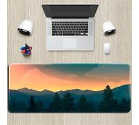Surwin Tapis de Souris Gamer XXL, Grand sous Main Bureau pour Clavier et Souris, Canyon Impression Mouse Pad pour Gaming avec Bords Surpiqués et Base en Antidérapante (Orange,800x400mm)