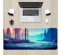 Surwin Tapis de Souris Gamer XXL, Grand sous Main Bureau pour Clavier et Souris, Canyon Impression Mouse Pad pour Gaming avec Bords Surpiqués et Base en Antidérapante (Rivière,800x400mm)