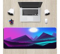 Surwin Tapis de Souris Gamer XXL, Grand sous Main Bureau pour Clavier et Souris, Canyon Impression Mouse Pad pour Gaming avec Bords Surpiqués et Base en Antidérapante (Lune,600x300mm)