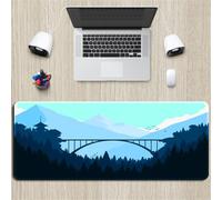 Surwin Tapis de Souris Gamer XXL, Grand sous Main Bureau pour Clavier et Souris, Canyon Impression Mouse Pad pour Gaming avec Bords Surpiqués et Base en Antidérapante (Pont,600x300mm)