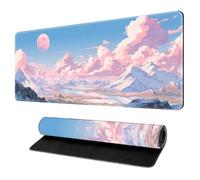 Surwin Tapis de Souris Gamer XXL, Grand sous Main Bureau pour Clavier et Souris, Impression Canyon Mouse Pad pour Gaming avec Bords Surpiqués et Base en Antidérapante (Montagnes enneigées,700x300mm)