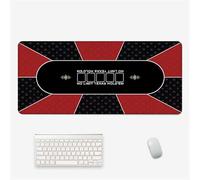 Surwin Tapis de Souris Gamer XXL, Grand sous Main Bureau pour Clavier et Souris, Style Texas Hold'em Mouse Pad pour Gaming avec Bords Surpiqués et Base en Antidérapante (Noir Rouge,700x300mm)