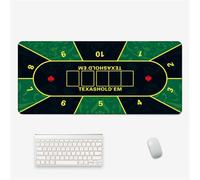 Surwin Tapis de Souris Gamer XXL, Grand sous Main Bureau pour Clavier et Souris, Style Texas Hold'em Mouse Pad pour Gaming avec Bords Surpiqués et Base en Antidérapante (Noir Vert,800x300mm)