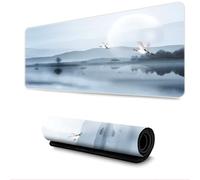 Surwin Tapis de Souris XXL,Style Ancien Chinois Tapis Souris Gaming Tapis de Souris de Jeu Mouse Mat Grand sous Main Bureau Épaisseur 3mm avec Base Antidérapante (600x1200mm,Grue)