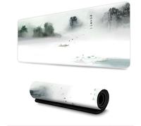 Surwin Tapis de Souris XXL,Style Ancien Chinois Tapis Souris Gaming Tapis de Souris de Jeu Mouse Mat Grand sous Main Bureau Épaisseur 3mm avec Base Antidérapante (500x1000mm,Peinture de Paysage)
