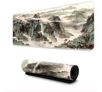 Surwin Tapis de Souris XXL, Style Chinois Tapis Souris Gaming Tapis de Souris de Jeu Mouse Mat sous Main Bureau Épaisseur 3mm avec Base en Caoutchouc Antidérapante (600x1200mm,Peinture de Paysage)