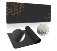 Surwin Tapis de Souris XXL,Style Nid d'abeille Hexagone Tapis Souris Gaming Tapis de Souris de Jeu Lavable Grand sous Main Bureau Épaisseur 3mm avec Base Antidérapante (300x800mm,Orange)