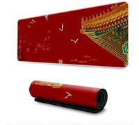 Surwin Tapis de Souris XXL, Tapis Souris Gaming Style Chinois Tapis de Souris de Jeu Mouse Mat Lavable Grand sous Main Bureau avec Base Antidérapante (300x800mm,Oiseau)