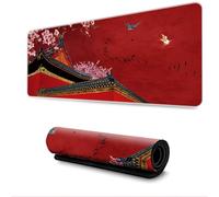 Surwin Tapis de Souris XXL, Tapis Souris Gaming Style Chinois Tapis de Souris de Jeu Mouse Mat Lavable Grand sous Main Bureau avec Base Antidérapante (300x900mm,Style Chinois)