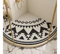 Surwin Tapis Douche Antidérapant en Forme Éventail, Tapis de Bain/Baignoire en Luffa PVC Séchage Rapide Doux Moquette Salle de Bain Massage avec Trou de Drainage (Triangle,60x60cm)