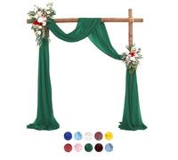 Surwin Voilage Arc de Mariage Drapage Mariage Arche Tenture Romantique Décoration Tissu en Mousseline de Soie, Rideau de Gaze Toile de Fond pour Mariage Salon Fête (75x550cm(18FT),Vert)
