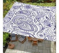 Surwin Voile d'Ombrage Exterieur Rectangulaire Carré, Toile Ombrage Exterieur Imperméable, Toile d'Ombrage, Respirant, Protection UV, pour Patio Jardin, Retro Style (Art Bleu,180x180cm)
