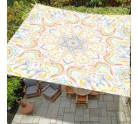 Surwin Voile d'Ombrage Exterieur Rectangulaire, Toile Ombrage Exterieur Imperméable Bohème 3D, Toile d'Ombrage avec Protection UV Respirant pour Patio Plage Jardin (Beige,200x240cm)