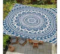 Surwin Voile d'Ombrage Exterieur Rectangulaire, Toile Ombrage Exterieur Imperméable Bohème 3D, Toile d'Ombrage avec Protection UV Respirant pour Patio Plage Jardin (Bleu foncé,150x150cm)