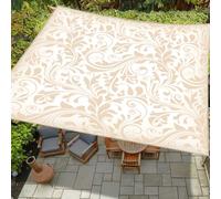 Surwin Voile d'Ombrage Exterieur Rectangulaire, Toile Ombrage Exterieur Imperméable Bohème 3D, Toile d'Ombrage avec Protection UV Respirant pour Patio Plage Jardin (Beige 1,200x200cm)