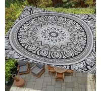 Surwin Voile d'Ombrage Exterieur Rectangulaire, Toile Ombrage Exterieur Imperméable Bohème 3D, Toile d'Ombrage avec Protection UV Respirant pour Patio Plage Jardin (Noir,180x180cm)