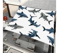 Surwin Voile d'ombrage Imperméable, 3D Animal (Requin,2x2m) | Rectangulaire Carré Toile Ombrage avec 95% Protection UV avec 4 Corde pour Jardin Terrasse Balcon Patio Extérieur