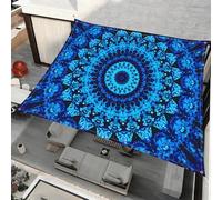 Surwin Voile d'ombrage Imperméable, 3D Fleurs (Fleurs Bleues,1.8x1.8m) | Rectangulaire Carré Toile Ombrage avec 95% Protection UV avec 4 Corde pour Jardin Terrasse Balcon Patio Extérieur