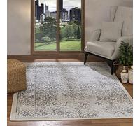 Surya Faro Tapis Vintage - Tapis de Salon, Salle à Manger, Chambre, Cuisine - Tapis Boheme Chic, Design Traditionnel Oriental Multicolore, Tapis Coloré Poil Court 200x274cm - Anthracite, Ivoire, Gris