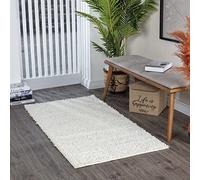 Surya Home Tapis à Poils Longs Moderne pour Salon, Salle à Manger, Chambre à Coucher - Tapis à Poils Longs Abstrait Moelleux et Facile d'entretien - Grand Tapis de Couloir - 80 x 150 cm - Blanc