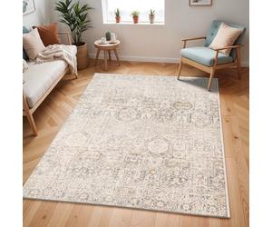 Surya Livabliss Oran Vintage - de Salon, Salle à Manger, Chambre, Cuisine - Boheme Chic, Design Traditionnel Oriental Multicolore, Coloré Poil Court 130x170 cm - Gris, Charbon, Moutarde