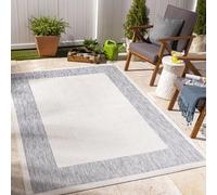 Surya Livabliss Zante Tapis Exterieur Terrasse Balcon, Véranda, Patio - Moderne Abstrait à Motifs Marbre Moucheté - Tapis Jardin Extérieur et Intérieur Boheme Chic Oriental 160x213 cm - Beige, Bleu