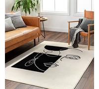 SURYA Spokane Tapis Abstrait pour Salon, Salle à Manger, Salon, Chevet - Tapis Moderne en marbre Doux et Luxueux Facile d'entretien - Grand Tapis - 150 x 213 cm - Ivoire Neutre et Noir